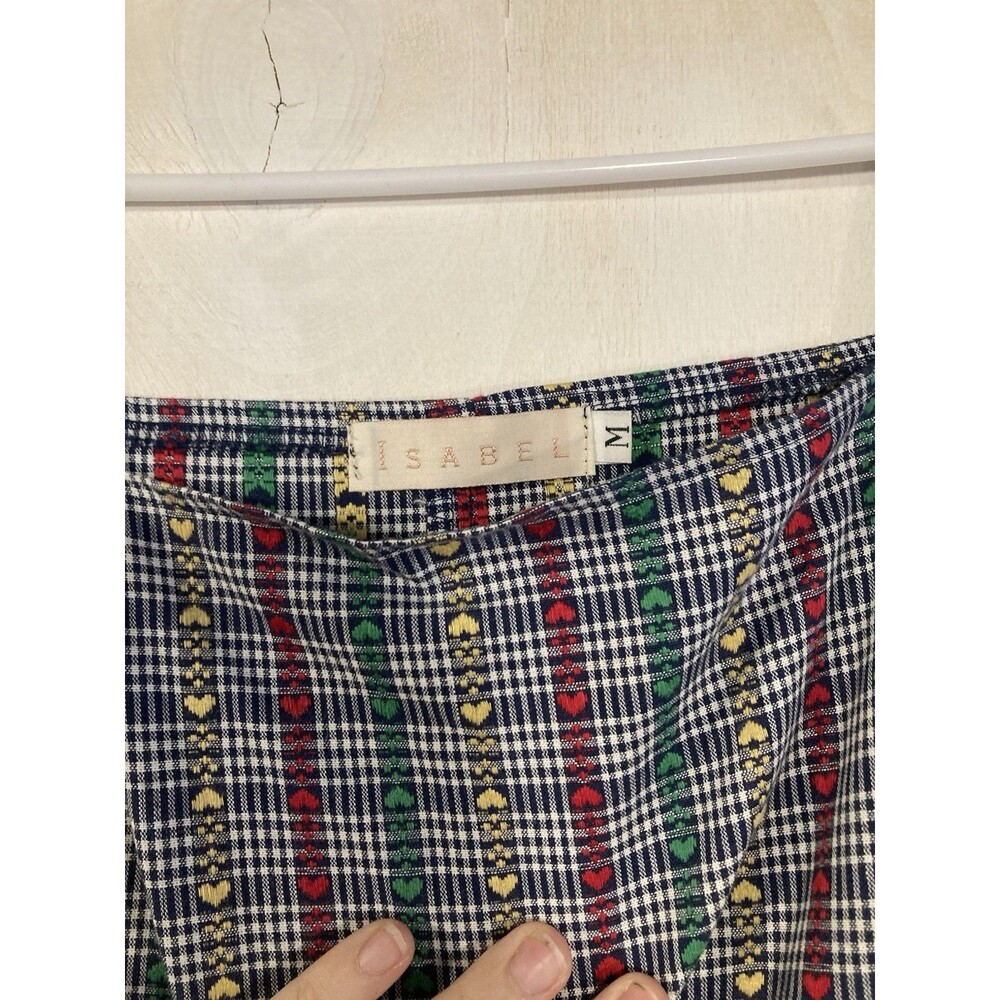 Vintage‎ Style Cottagecore Academia Jumper Dress With Gingham Check Heart Print - Picture 4 of 8